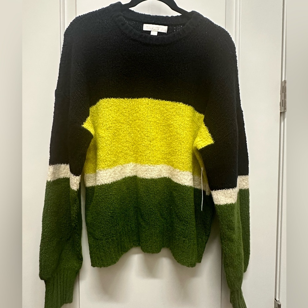NWT Spiritual Gangster Women's Black Colorblock Zinnia Oversized Sweater Size S
